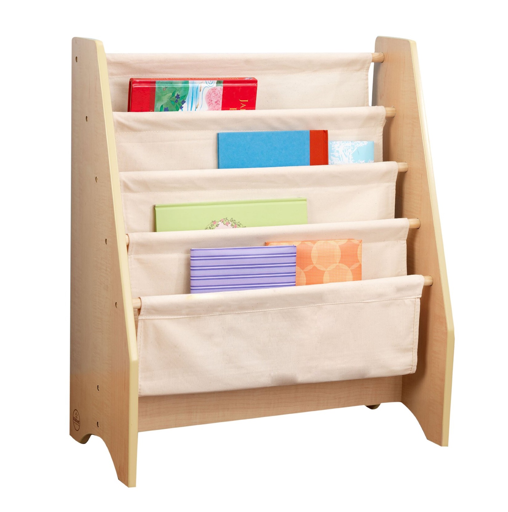 Librería de madera con estantes de tela para niños de KidKraft - chicBebits