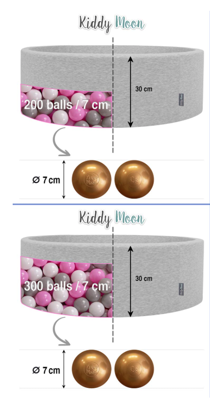 Piscina de bolas para bebé de espuma blanda KiddyMoon - chicBebits