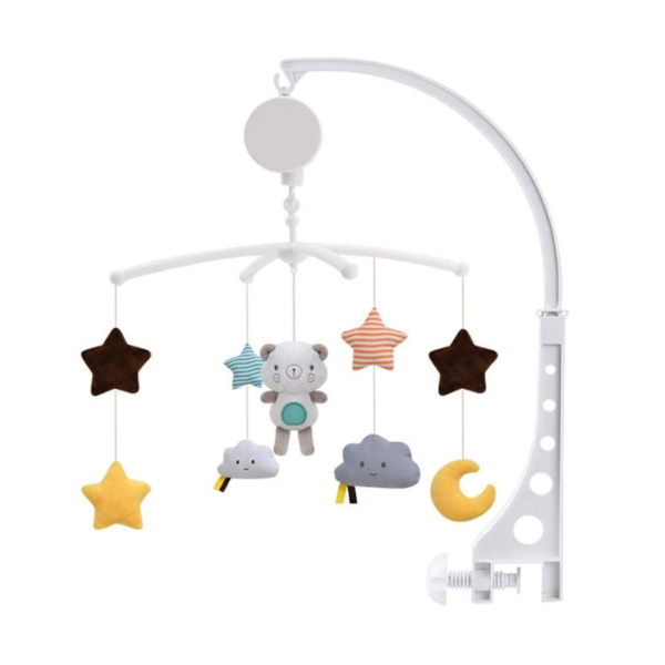 Movil Musical Unisex Para Cuna De Bebe Con Luna Estrellas Y Nubes Chicbebits